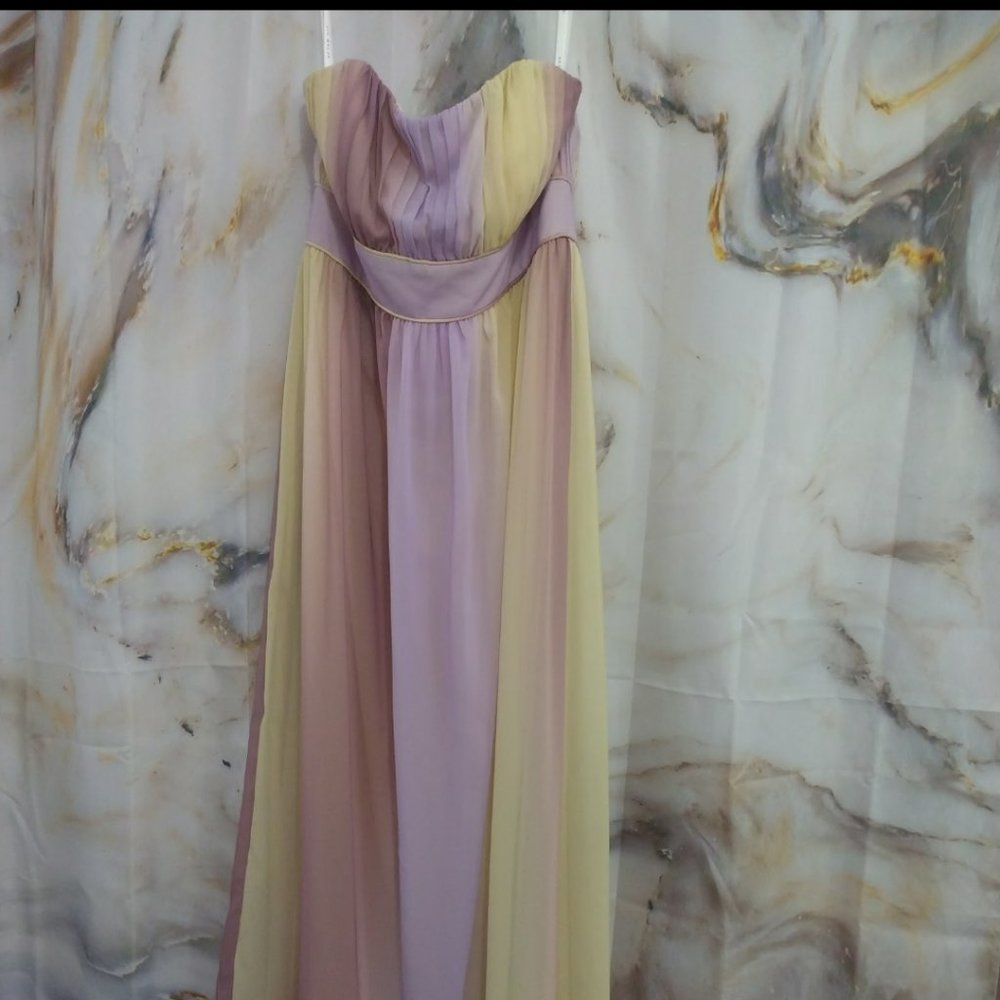 After Six Multi Color Formal Chiffon Maxi Dress - NWT